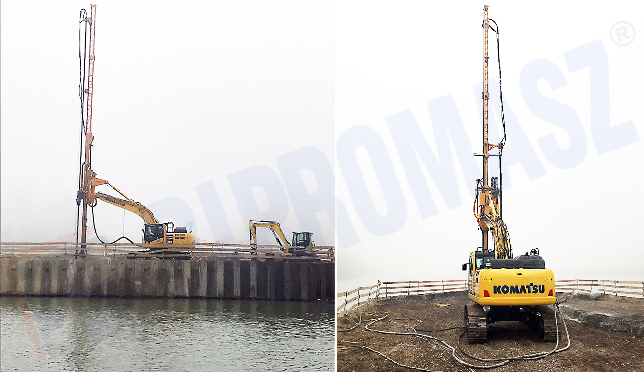 Zdjęcia z placu budowy w Bratysławie – fundamenty na nabrzeżu rzeki Dunaj - wykonanie firmy Bipromasz